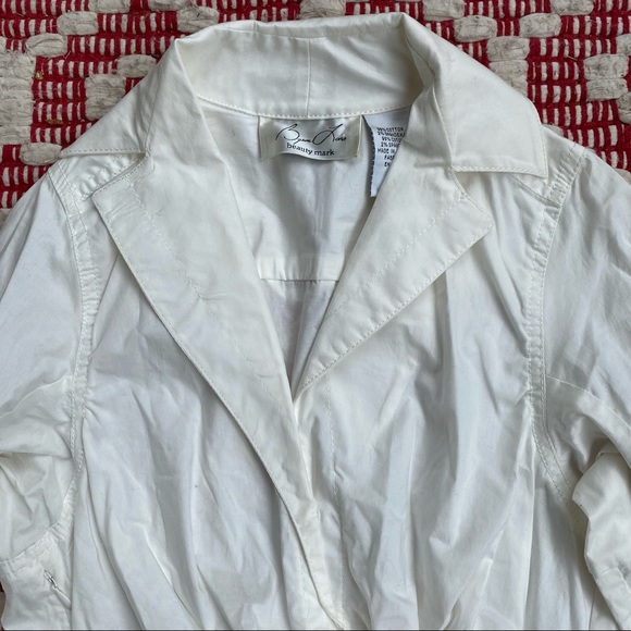 BYRON LARS cream cotton poplin front twist top 4 - Picture 3 of 14